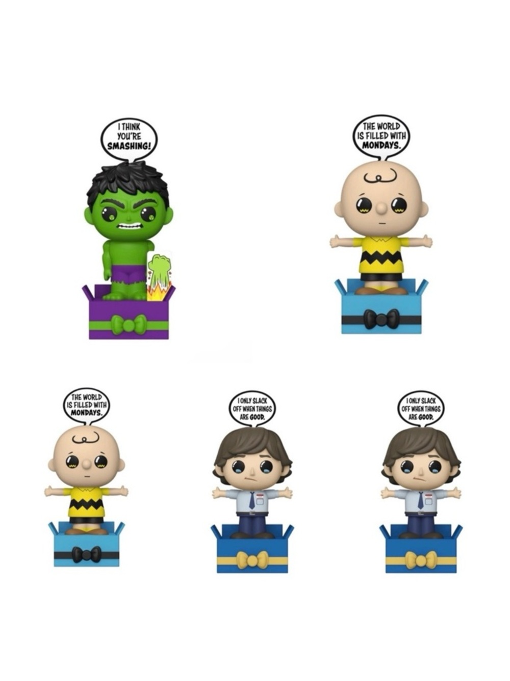 5 Disney Funko POPsies Vinyl Pop-Up Figures Hulk Charlie Brown Jim Halpert